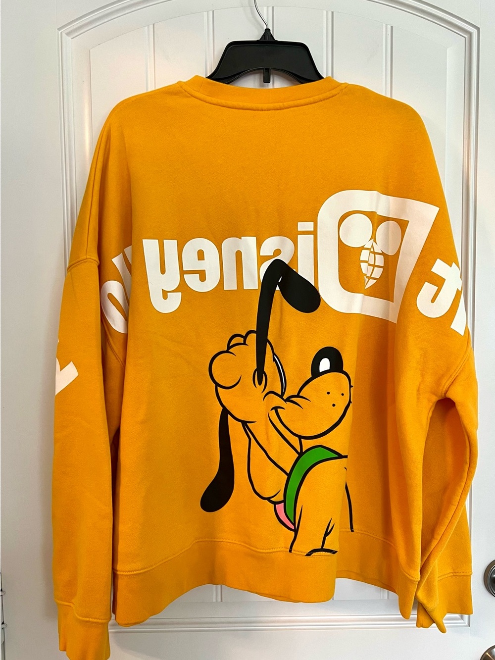 Walt Disney World Pluto Yellow Oversized Pullover Sweatshirt Size XL - Picture 2 of 15